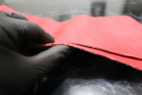 Leather Scraps Red Leather offcuts Remnants Sheets Goatskin Sheep 
