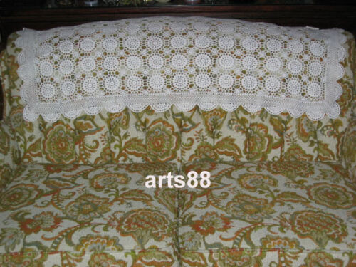 Details about  / CROCHET Sofa Slip Cover  22/" x  45/"  WHITE