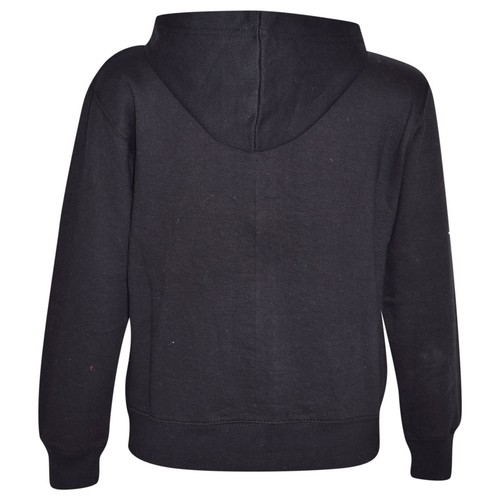 Kids Girls Unisex Plain Fleece Black Hoodie Zip Up Style Zipper Age 2-13 Years