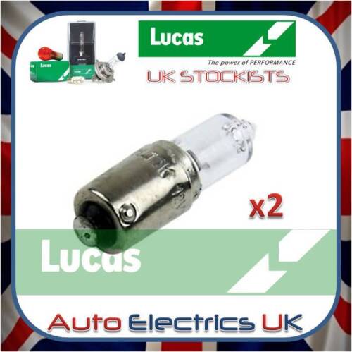 2X Lucas LLB433 BA9S MCC 12v 20W HALOGEN side light instrument panel light bulb