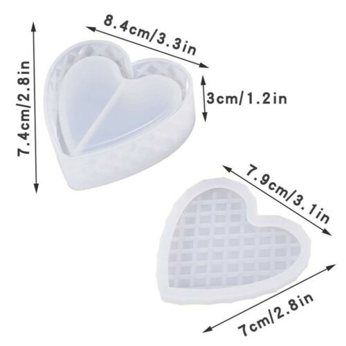 Silicone Resin DIY Jewelry Mold Heart Shapes Box Making Pendant Craft Gift Tools 