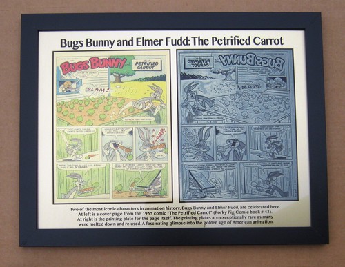printed to plate! Bugs Bunny /& Elmer Fudd 1955 Printing Plate /& comic page