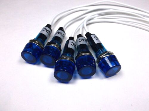 5 BBT 120 volt Waterproof Blue LED Hi Profile RV Indicator Lights 