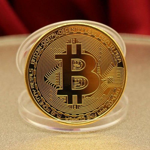 1x Bitcoin Rare Collectible Gold Bitcoin Commemorative Round Bitcoin Coins BTC