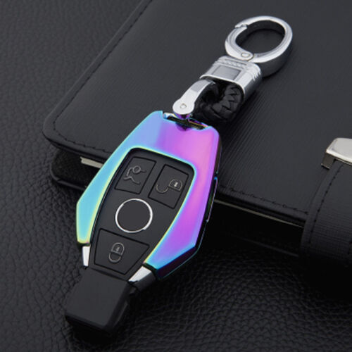 Mercedes-Benz Key Metal Chrome Case Cover Bag Car Logo Keyring Chain Colourful