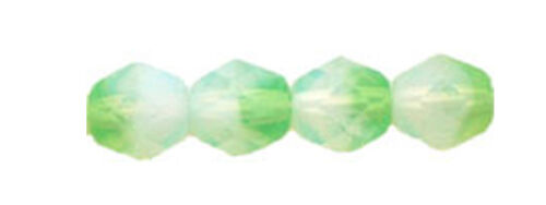 Milky White Faceted Round Glass Beads 6MM 50 Lime 