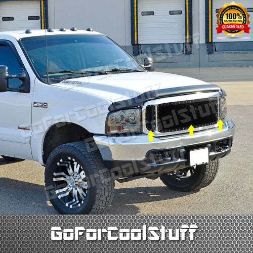 For 1999-2004 Ford F250//350 SuperDuty Black Wire Mesh Rivet Stud Grille Insert