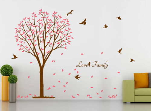 Hand Carving Love Family Tree Bird Wall Stickers Decal Vinyl Decor UK RUI188 