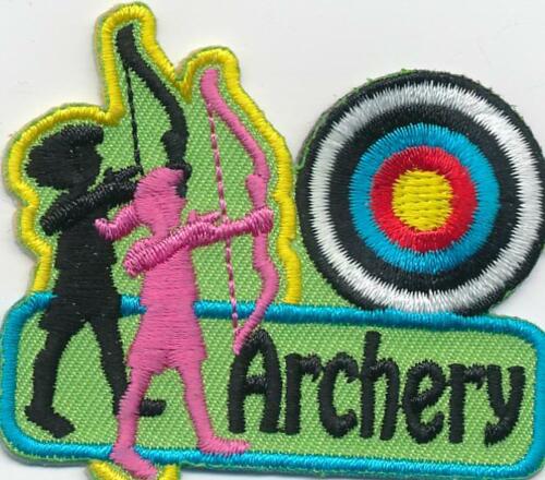Girl black ARCHERY GIRLS Bow Arrow Class Patches Crests Badges GUIDES SCOUT 