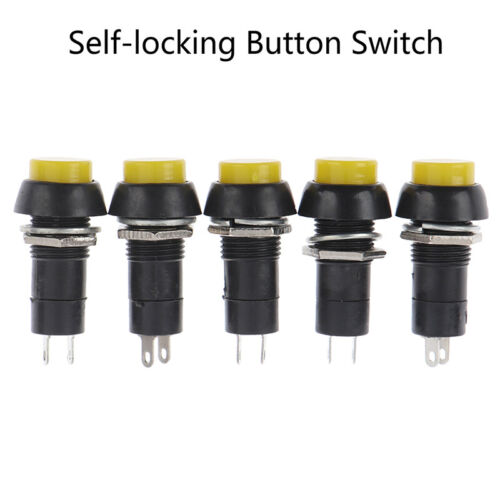 5Pcs PBS-11A PBS-11B 12MM Self-locking Push Button Switch Latching Switchs kq