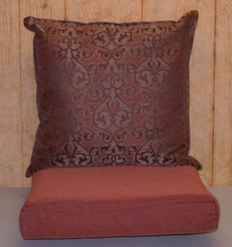 Outdoor Jacquard Deep Seat Cushion Set ~ Rust Brown ~ 22x22x6 B 21x21x4.5 S NEW