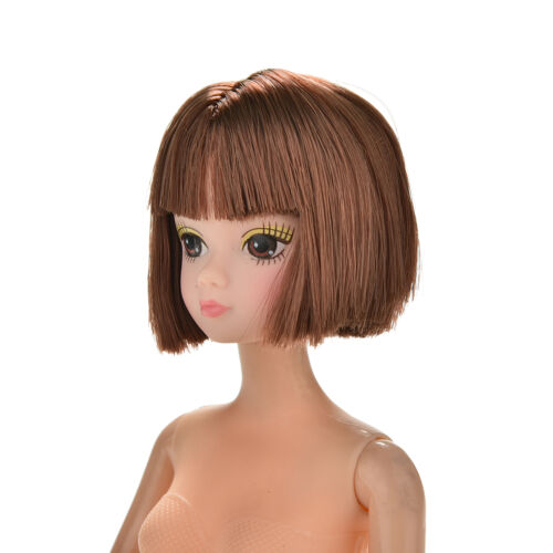 1 Pc Doll Head Fashion Flaxen Short Hair Students Head Wigs For  Doll new