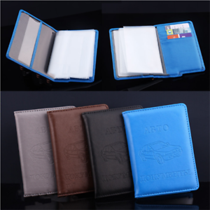 Solid Color Smooth PU Leather Driver's License ID Card Holder Wallet Purse MP 