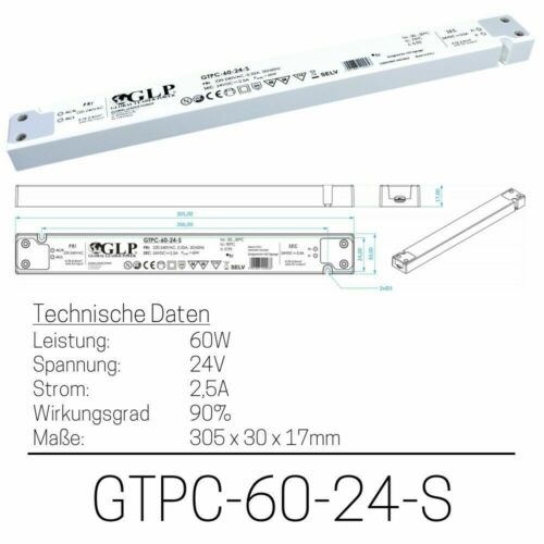 LED Netzteil 12V 24V  Trafo  30W 45W 60W 75W 100W Treiber slim Line GTPC Serie