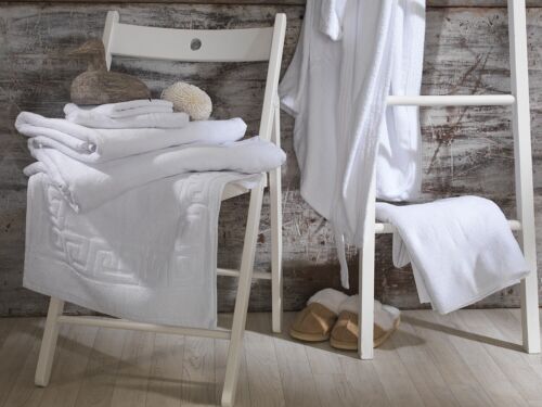 Hotel Quality 100% Cotton Absorbent Terry Towelling Ribbed Towels White 