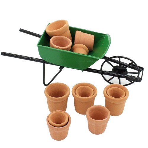 12pcs 1//12 Scale Flowerpots Miniatures Dollhouse Garden Decoration Accessor O2N7