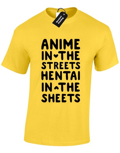 ANIME IN THE STREETS MENS T SHIRT HENTAI IN THE SHEETS JAPAN MUGGLE POKE NEW