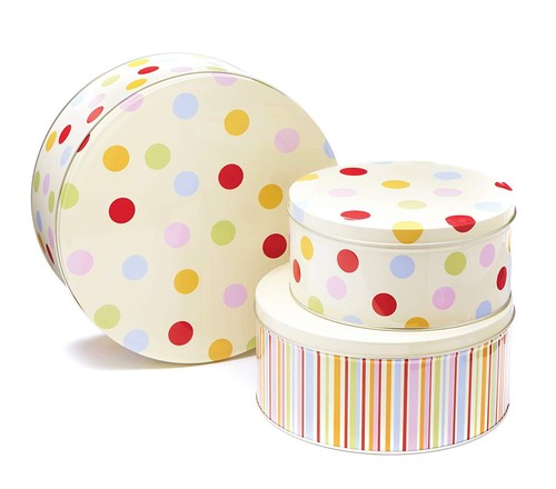 Set Of 3 Cooksmart Cake Tins Spots