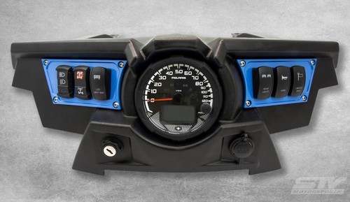 Blue Custom Billet Black Dash Panel Plate for Polaris RZR 1000