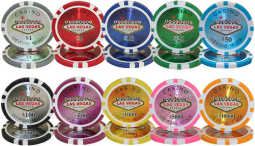 NEW 1000 PC Las Vegas 14 Gram Clay Poker Chips Bulk Lot Select Denominations