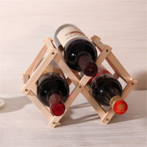 Red Wine Wooden Rack Bottle Mount Holder Kitchen Exhibition Organi ZX