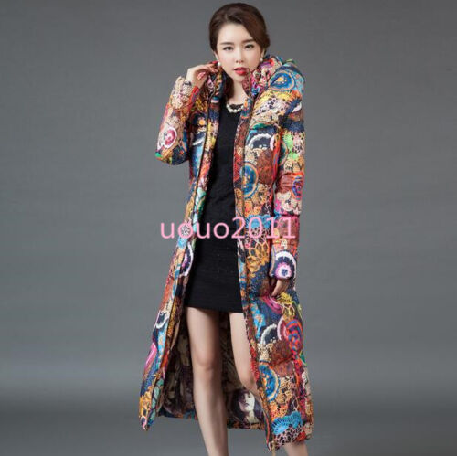 Women/'s Winter Slim Puffer Parka Duck Down Jacket Hooded Warm Stylish Long Coat