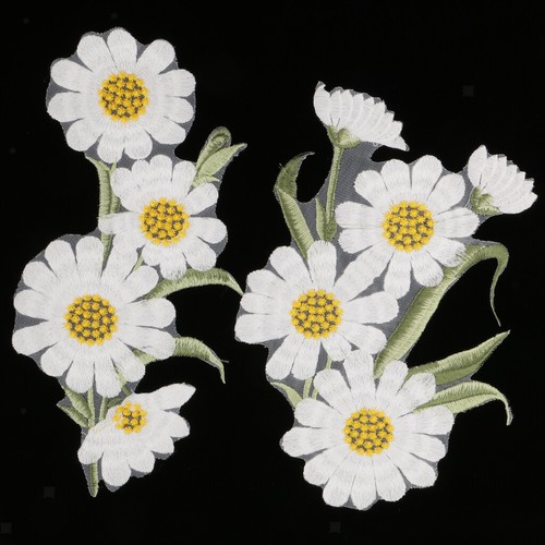 2pcs//Set Lace Embroidered Trim Sewing Applique Patches Embellishment