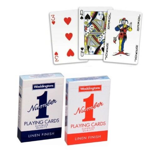 Waddingtons No.1 Classic Playing Cards Decks of Red /& Blue Poker Game Brand New