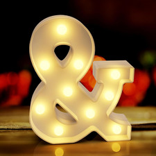 Light up Letters LAMP, Plastic Modern Decorative Signs, Battery Operated LED Wal