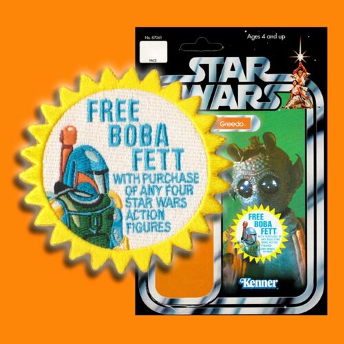 Kenner STAR WARS /"FREE Boba Fett/" Vintage style 3.5/" Iron-on embroidered patch