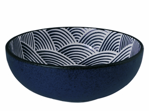 Japanese 7.75/"D Ramen Soup Bowl SEIGAIHA Embossed Wave Design// Made in Japan