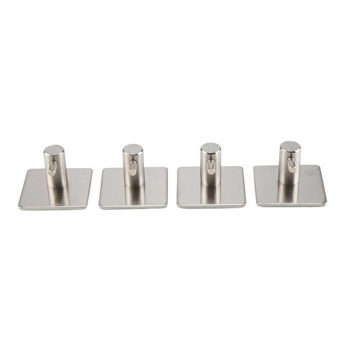 8x Self Adhesive Hooks Stainless Steel Strong Sticky Stick on Wall Door Bathroom