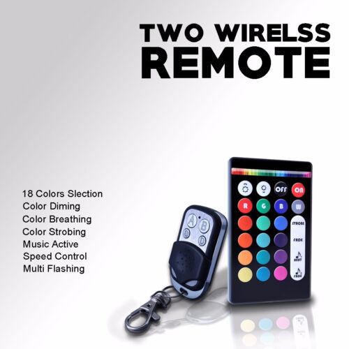 4pcs Full Color LED Interior Car Kit Under Dash Footwell Seats Inside Lighting