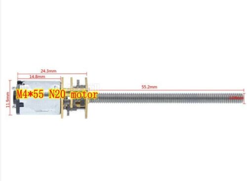 DC3V 15~1000RPM M4*55 N20 motor screw Geared motor Long thread shaft Gearmotors