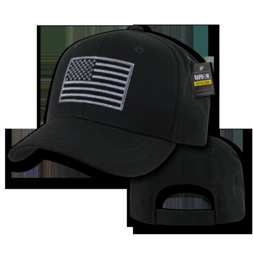 TACTICAL OPERATOR USA FLAG BLACK EMBROIDERED 100/% COTTON MILITARY HAT CAP