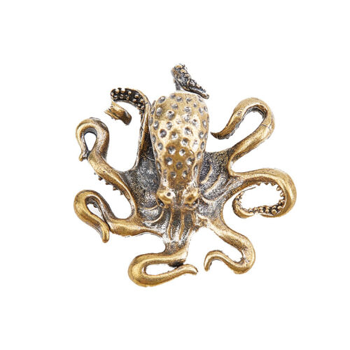 Brass Octopus Home Decoration Figurines Ornament Accessories Table Tea Pet Cran$ 