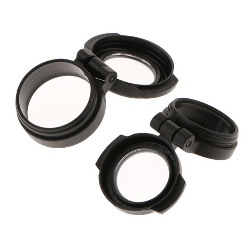 2 piezas T2 Transparente Monocular Flip Tapas Protectores de alcance óptica Lente Cubre
