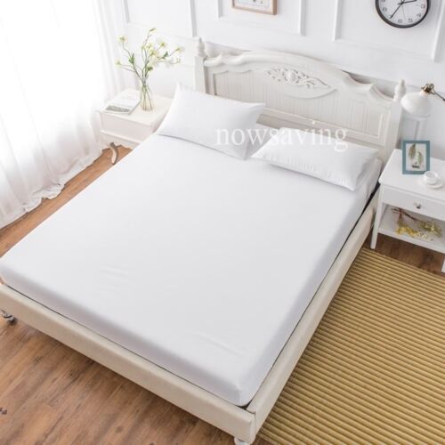 9 Size Fitted Sheet Bedding Cover Bed Sheet Pillow Case Soft Comfort Solid Color 