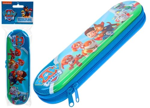 Official PAW PATROL Kids Character TIN PENCIL CASE Zip Christmas Birthday Gift