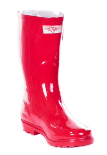 New Women/'s Glossy Rain Boots Garden Boots Wellies Brand New Sizes 6-10