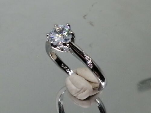 SIMULATED 1.5CT DIAMOND ENGAGEMENT RING 925 STERLING SILVER 10K WHITE GP