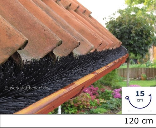 4x Dachrinnenbürste für Kupferdachrinnen Ø15cm 120cm Laubschutz Marder Raupe