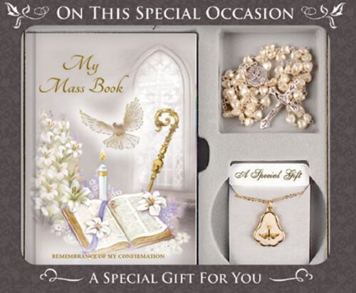 Confirmation Prayer Book Rosary Beads & Confirmation Necklet Confirmation Gift 