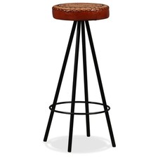 Taburete de bar Asiento de bar Altura de mostrador Isla Taburete para pub Cuero real vidaXL