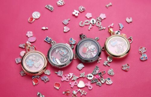 Round Living Memory Floating Charms Glass Locket Pendant Necklace Jewellery Hot 