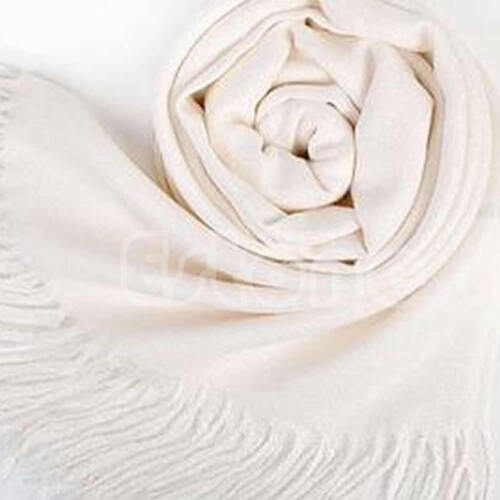 Luxury Womens Cashmere Pashmina Silk Shawl Scarf Solid Long Winter Warm Wrap