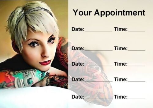 Tattoo Artist Studio Tattooist Personalised Appointment Cards