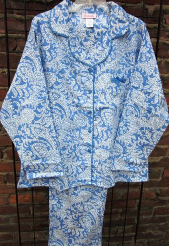 New 100% Cotton Women's Paisley Flannel PJ's Blue or Pink   X  2X  3X 