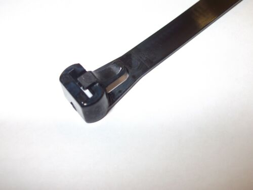Black 100 x Reusable Cable Ties 4/" to 14/" Self Locking Ties Releasable