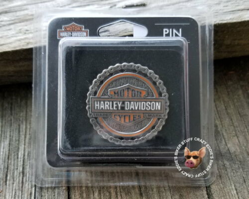 Harley Davidson® Bar /& Shield Trademark Chain and Sprocket Pin Biker Chain Antiq